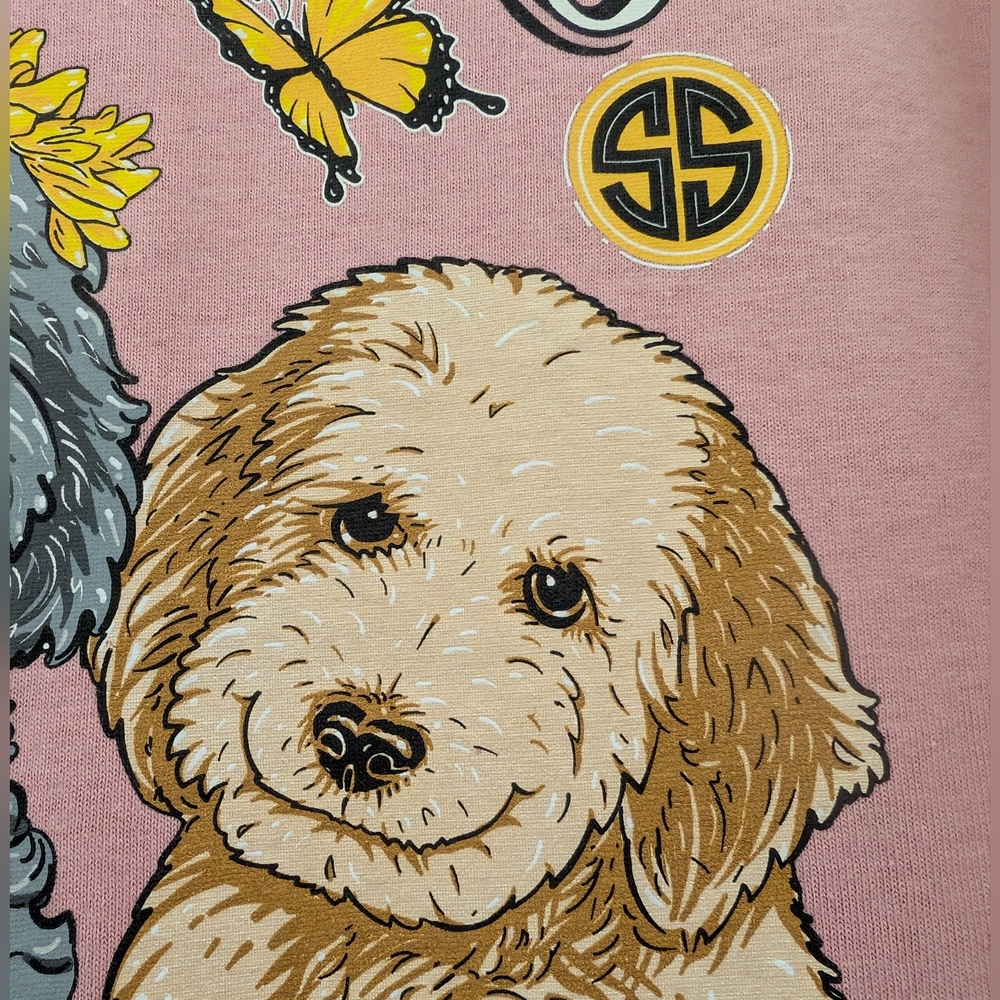 SIMPLY SOUTHERN Dog Kisses Heal Everything T Shirt Women's L Cockapoo Dusty Rose - Picture 9 of 12